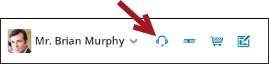 The headset icon starts On-behalf-of mode